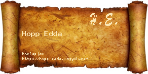 Hopp Edda névjegykártya